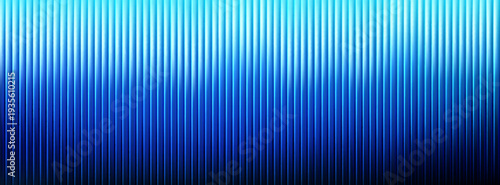 Glossy glass fractal surface with vibrant green and blue gradient stripes, abstract vector background. Prismatic neon effects, repeated vertical lines pattern, geometric ribbed texture banner