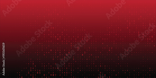 Illustration Vector streaming binary code red background. Data and technology  decryption and encryption. dynamic background design