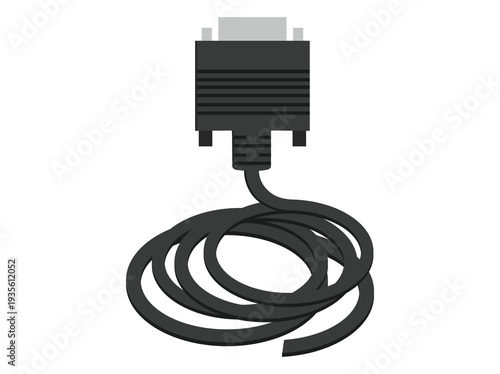 Hand Drawn DVI Cable Connector
