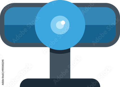 Webcam device capturing video for digital communication on a white background