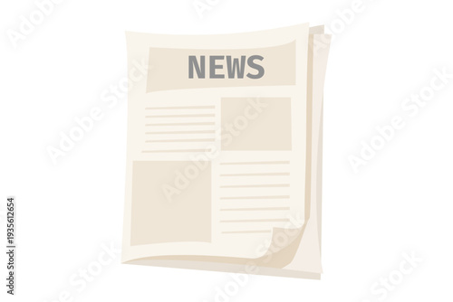 Newspaper, magazine. News representing newspapers folded, news publications. Headline banner on the front page represents journalism, news, and print media.