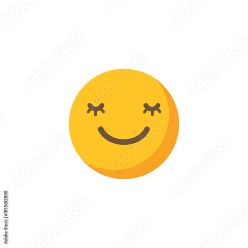 Yellow face emoji showing closed eyes and a gentle smile expressing peaceful content