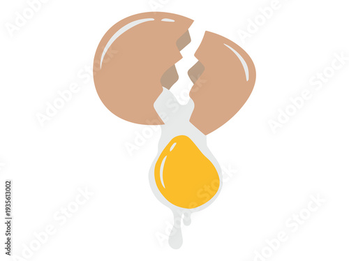 Crack and Break Egg Clip Art Illustration
