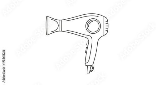 Minimalist hair dryer outline icon illustration