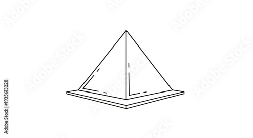 Minimalist geometric pyramid shape line icon