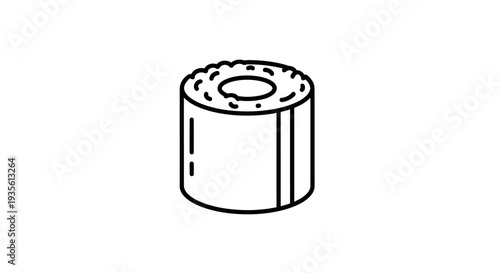 Minimalistic outline sushi maki roll food icon design