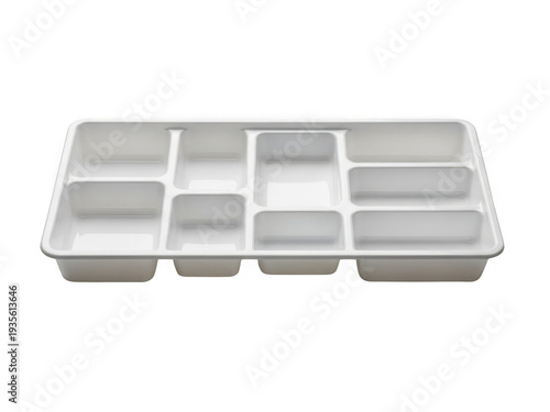 Plastic ice cube tray with 12 compartments isolated on transparent background