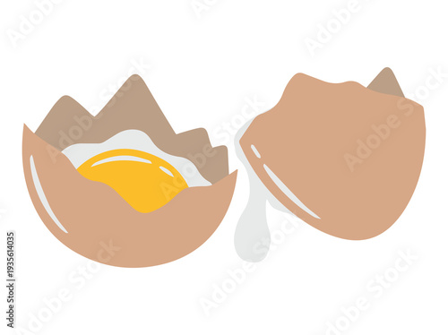 Crack and Break Egg Clip Art Illustration
