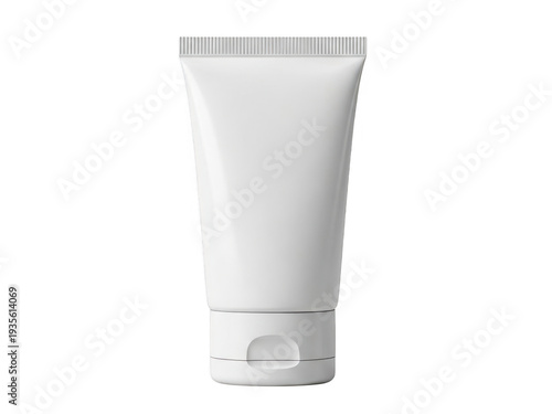 White cosmetic tube isolated on transparent background