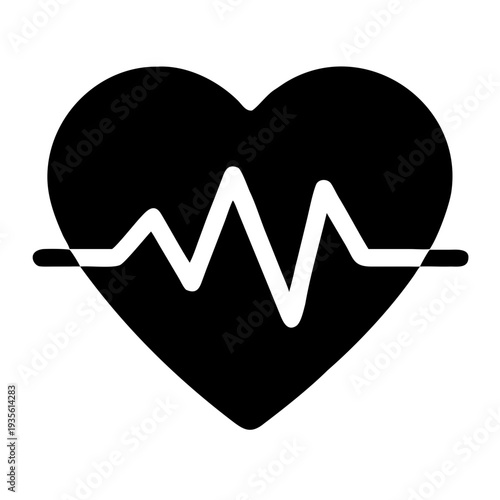 A heart symbol integrated with a heartbeat line graphic to represent health and vitality.