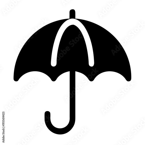 A sleek black umbrella providing protection against rain or sunlight