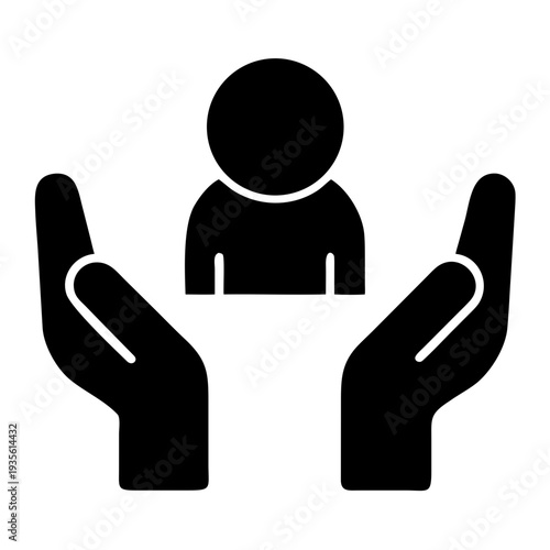 A hand gently cradling a heart symbol to represent care and compassion