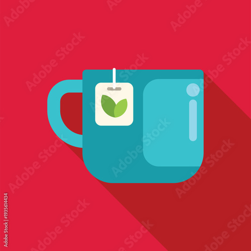 Teacup with teabag illustrating a hot beverage for relaxation