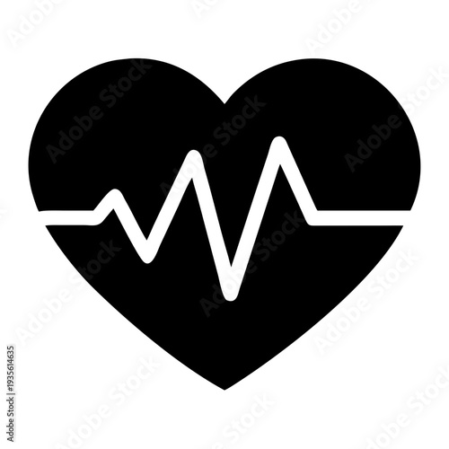 A heart symbol integrated with a heartbeat line graphic to represent health and vitality.