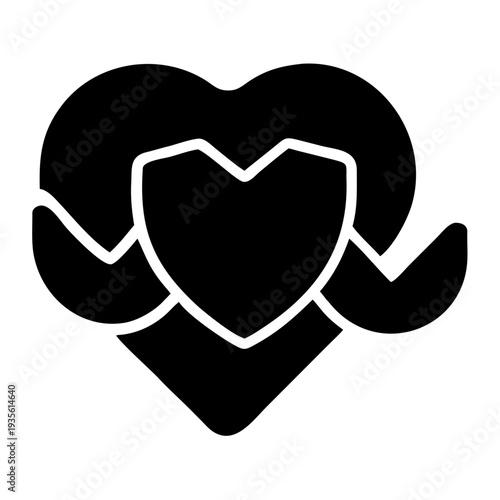 Three interlocking hearts symbolizing unity and love in a minimalist design