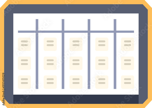 Flat illustration of a kanban board helping with project planning and scheduling