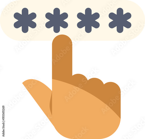 Hand typing pin code into an input field for secure login