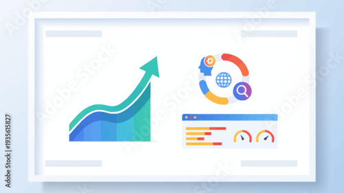 Strategic web analytics and performance optimization illustration concept
