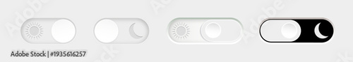 Day and night mode. Dark mode and light mode. Modern button set. Material design switch button. Vector