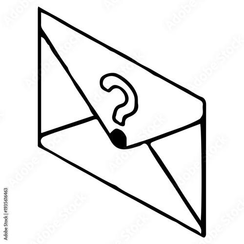 Mystery Mail Envelope Icon Outline