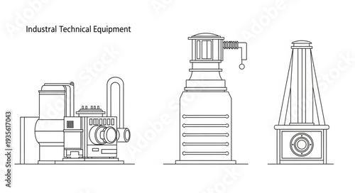 Industrial Technical Equipment Drawings.