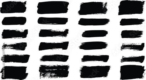 Collection of black brush strokes on white background