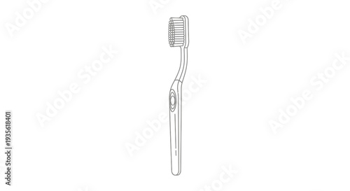 Minimalist line art illustration of a single toothbrush