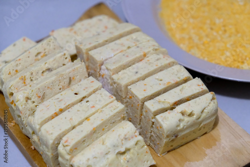 Wallpaper Mural Handcrafted healthy nuggets in the making. Freshly steamed nuggets ready to be coated with crispy breadcrumbs. Torontodigital.ca