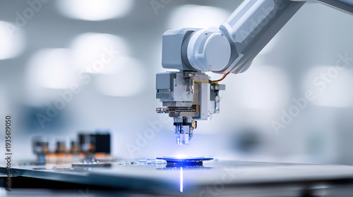 Illustration of lithography machines for chip manufacturing
