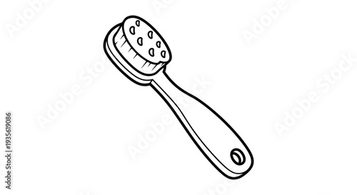 Outline cleaning brush icon on white background