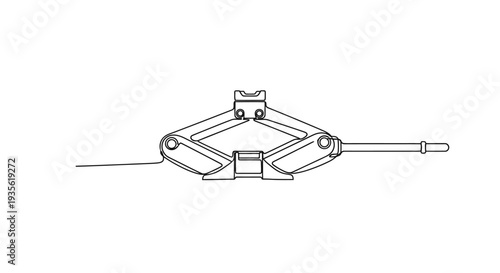 Outline icon of an automotive scissor jack tool