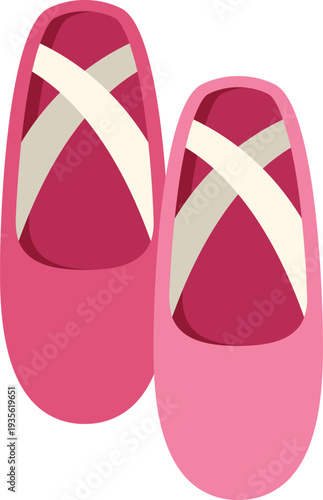 Pink ballet pointe shoes with straps for dancing and elegant movement