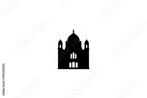 Symbol of Serenity: Silhouette of an iconic building against a minimalistic backdrop, radiating a sense of architectural grandeur and historical significance.