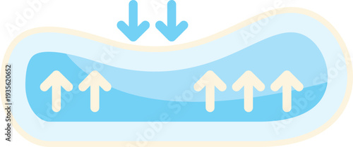 Cushion absorbing downward pressure while providing upward support and comfort