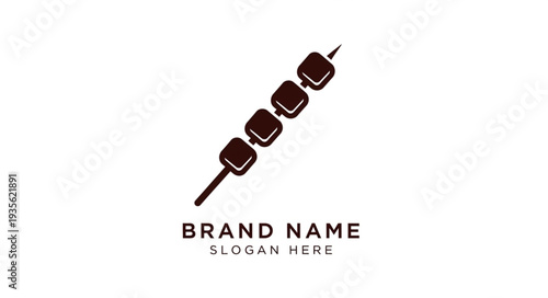 Meat skewer logo template for food business branding and advertising.