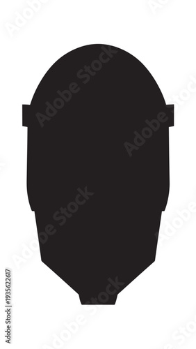 Silhouette of a Helmeted Head Portrait in Dark Monochrome.
