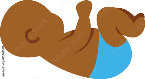 Baby boy resting on back, illustrating infancy, growth, and childhood