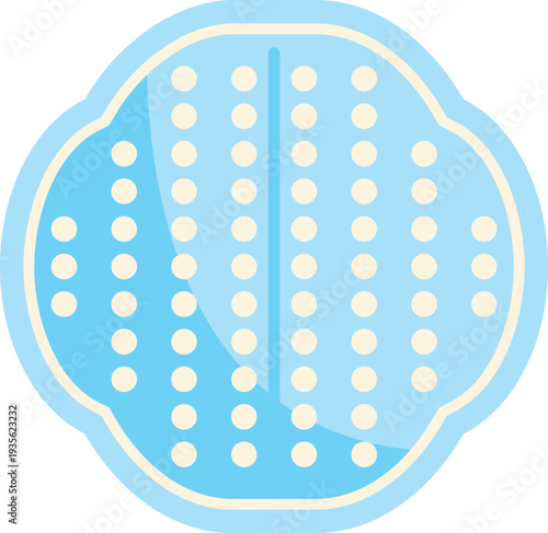 Blue cold pack featuring an abstract dot pattern for medical use