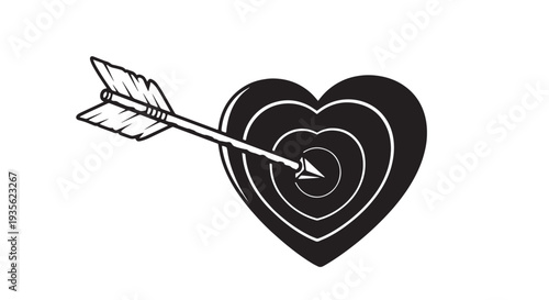 Stylized heart with arrow illustration representing love and romance motif.