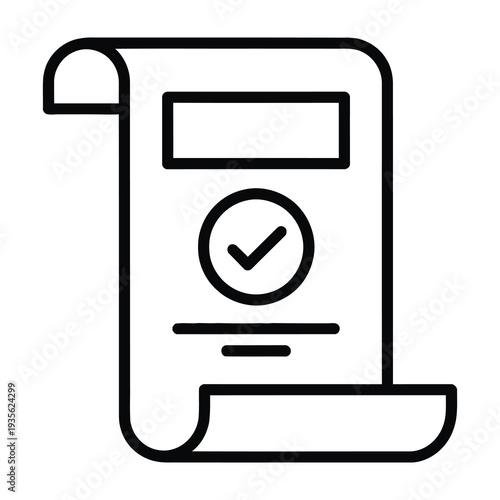 Approved document icon displaying verification on scroll