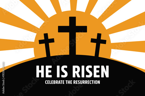 Cross icon vector illustration for Easter celebration and resurrection