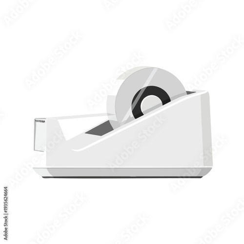White Desk Tape Dispenser with Tape Roll