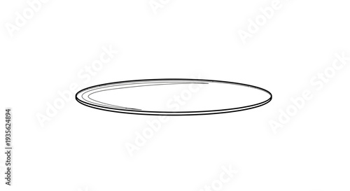 Simple black outline drawing of an elliptical shape on white