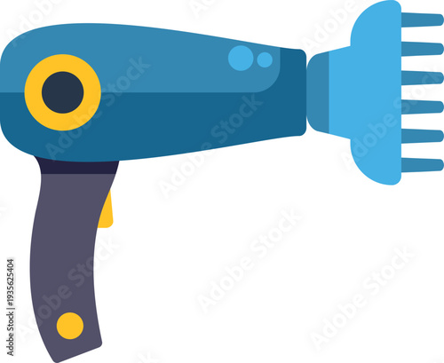 Hair dryer with a comb diffuser, used for drying and styling hair