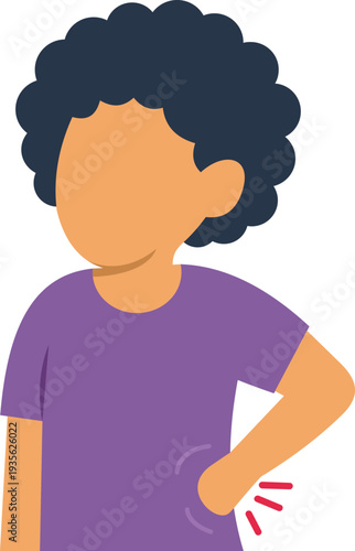 Kid holding their lower back experiencing muscle pain