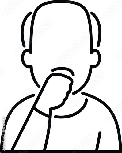 Person coughing covering mouth with a fist, representing sickness and disease