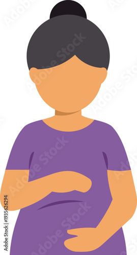 Pregnant woman holding her belly, representing motherhood and pregnancy