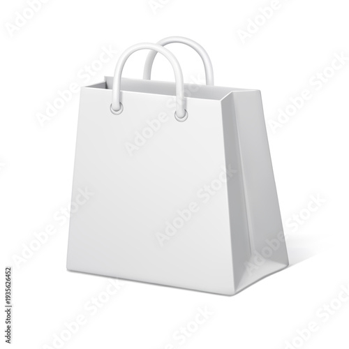 White Shopping Bag Mockup Front View