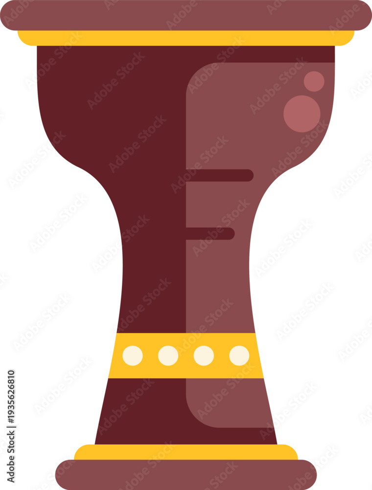 Fototapeta premium Elegant brown goblet illustration featuring golden accents and simple decorative details