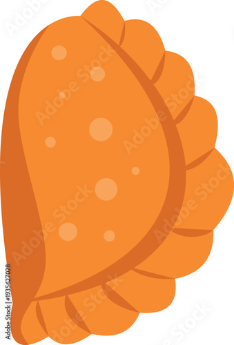 Tasty golden fried empanada illustration showing crispy texture and perfect folded crust